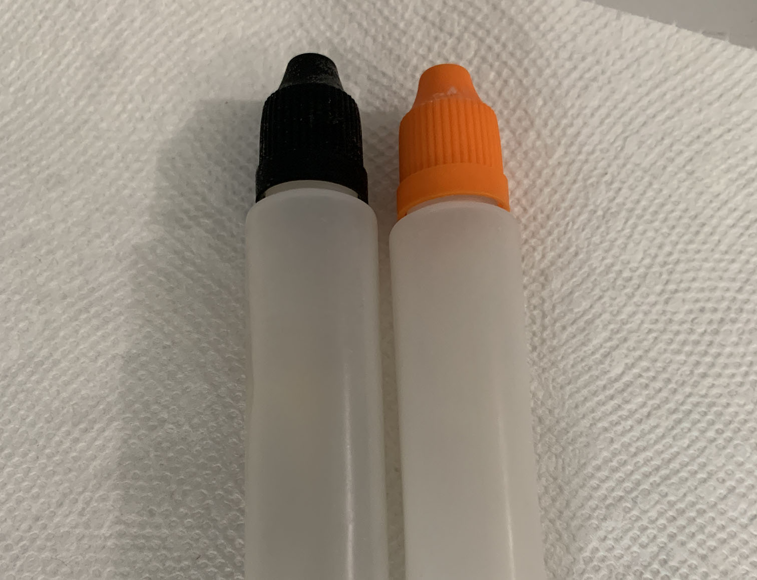 Bottles with different prey scents